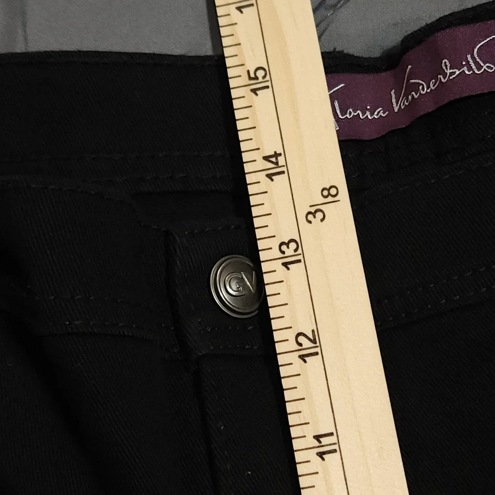 Gloria Vanderbilt Amanda Capri Women's 24W 46x18‎ High Rise Black Stretch Denim
